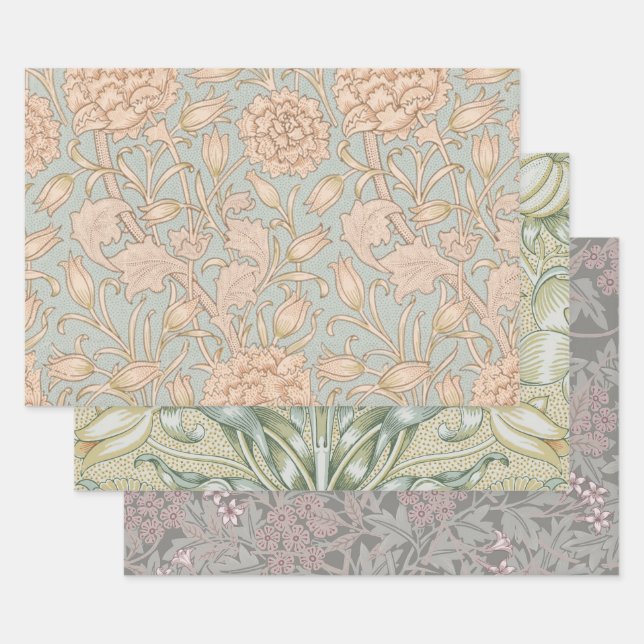 Feuille De Papier Cadeau William Morris Wild Tulip Fleur Design Floral (Lot)