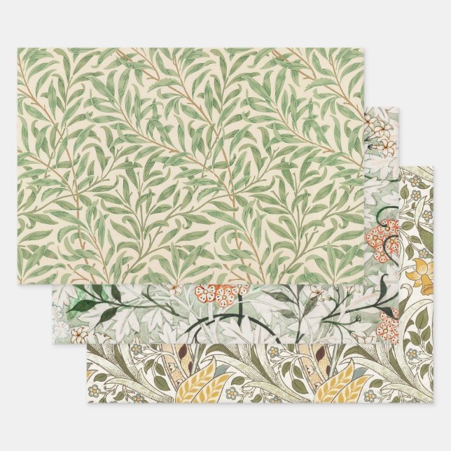 Feuille De Papier Cadeau William Morris Willow Bough Garden Flower Classic (Lot)