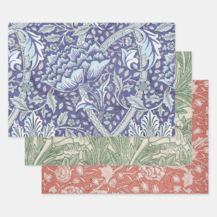 Feuille De Papier Cadeau William Morris Windrush fleurs bleues