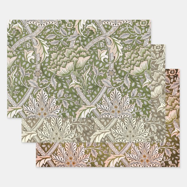 Feuille De Papier Cadeau William Morris Windrush fleurs florales classique (Lot)