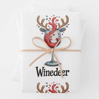 Feuille De Papier Cadeau Winedeer Reindeer Christmas Xmas Matching Family
