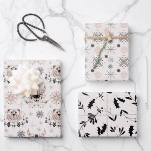 Feuille De Papier Cadeau Winter Nature Faune Noël nordique