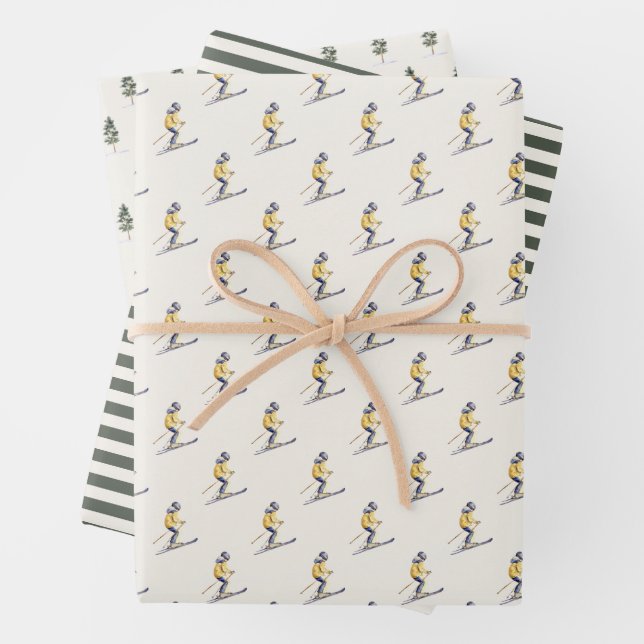 Feuille De Papier Cadeau WINTER SLOPES Holiday (En situation)