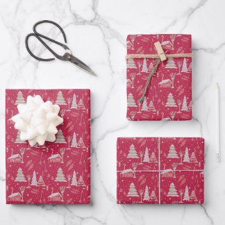 Feuille De Papier Cadeau Wintery Snowshoe Flat Wrap (3 feuilles)