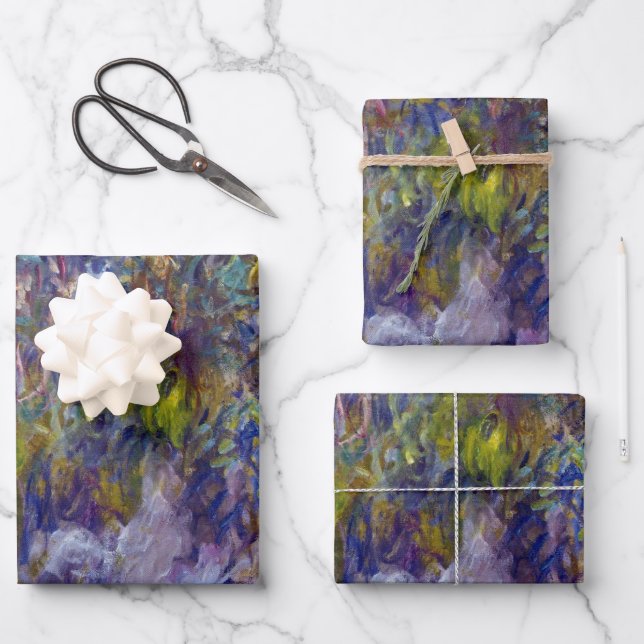 Feuille De Papier Cadeau Wisteria (moitié gauche) de Claude Monet (Recto)