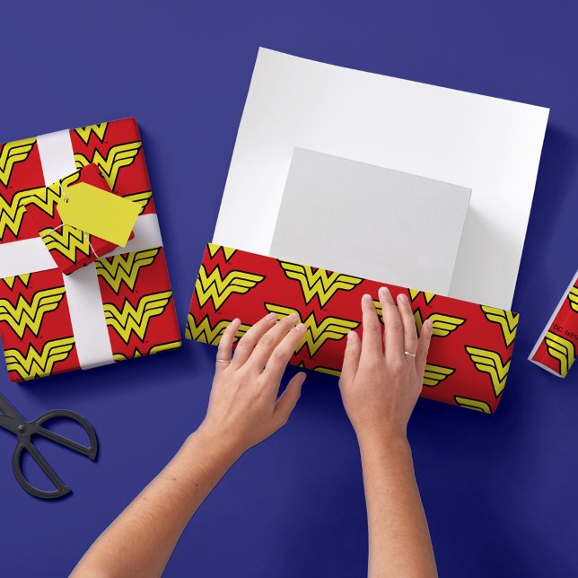 Feuille De Papier Cadeau Wonder Woman | Logo classique (Créateur téléchargé)