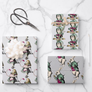Feuille De Papier Cadeau Wonderland caractères Trio