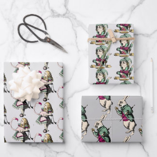 Feuille De Papier Cadeau Wonderland caractères Trio