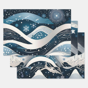 Feuille De Papier Cadeau Wonderland hivernal Abstrait