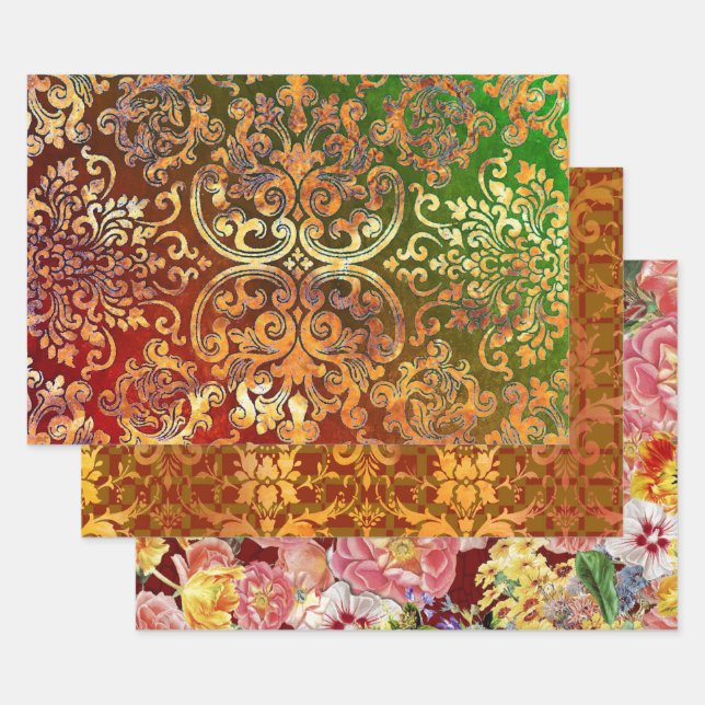 Feuille De Papier Cadeau Woodbury Damask and Flower Festival (Lot)