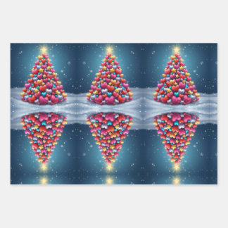 Feuille De Papier Cadeau Wrapping Paper Flat Sheet Set of 3