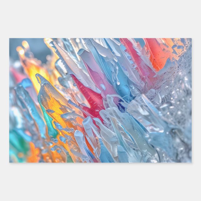 Feuille De Papier Cadeau Wrapping Paper Flat Sheet Set of 3 (Devant)