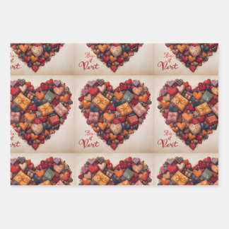 Feuille De Papier Cadeau Wrapping Paper Flat Sheet Set of 3