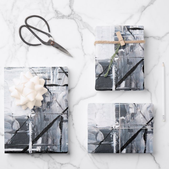 Feuille De Papier Cadeau Wrapping Paper Flat Sheet Set of 3 (Recto)