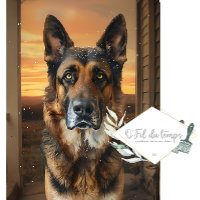 Wrapping paper German Sheppard Lovers- Decoupage