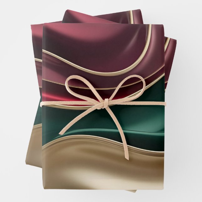 Feuille De Papier Cadeau Wrapping paper in stylish abstract graphic (En situation)