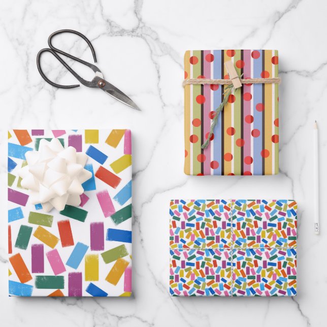 Feuille De Papier Cadeau wrapping paper set confetti (Recto)