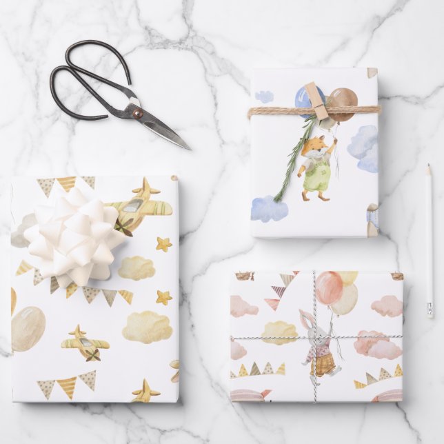 Feuille De Papier Cadeau Wrapping Paper Sheets - Baby And Children Patterns (Recto)