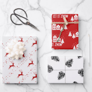 Feuille De Papier Cadeau Wrapping Paper Sheets - Christmas Patterns