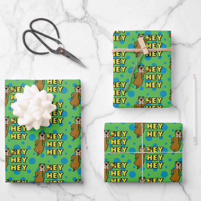Feuille De Papier Cadeau Yogi Bear Hey Hey Hey (Recto)