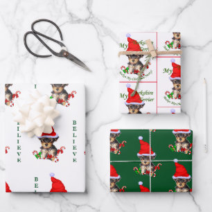 Feuille De Papier Cadeau Yorkshire Terrier Noël
