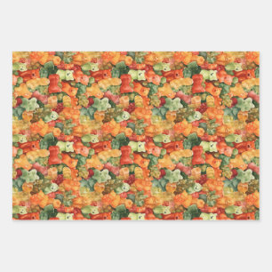 Feuille De Papier Cadeau Yummy Aquarelle Gummy Oear Motif