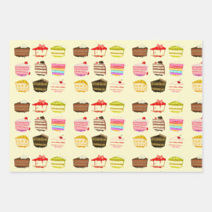 Feuille De Papier Cadeau Yummy gâteaux rose girly délicieuses friandises