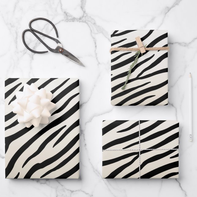 Feuille De Papier Cadeau Zebra Stripes Exotic Poster de animal (Recto)