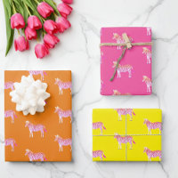 Zèbres colorés mignons Poster de animal Gras rose 