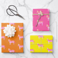 Zèbres colorés mignons Poster de animal Gras rose 