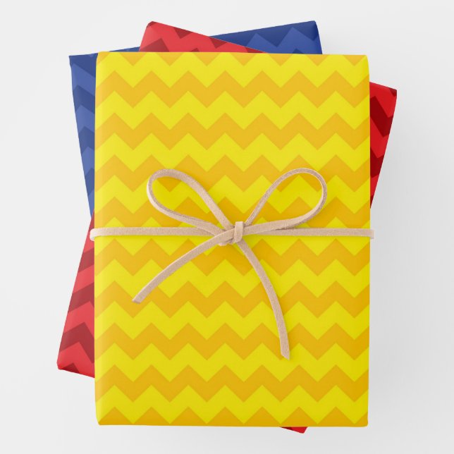 Feuille De Papier Cadeau Zig Zag Cadeau Enveloppe Trio (En situation)