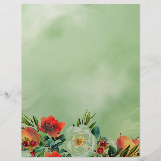 Feuille de papier d'aquarelle et de fruits (Devant)