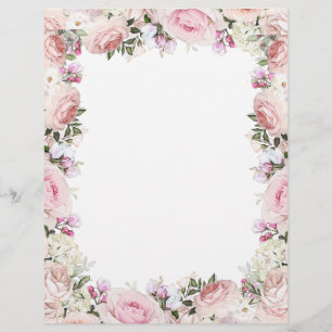 Feuille de papier de fleurs rose