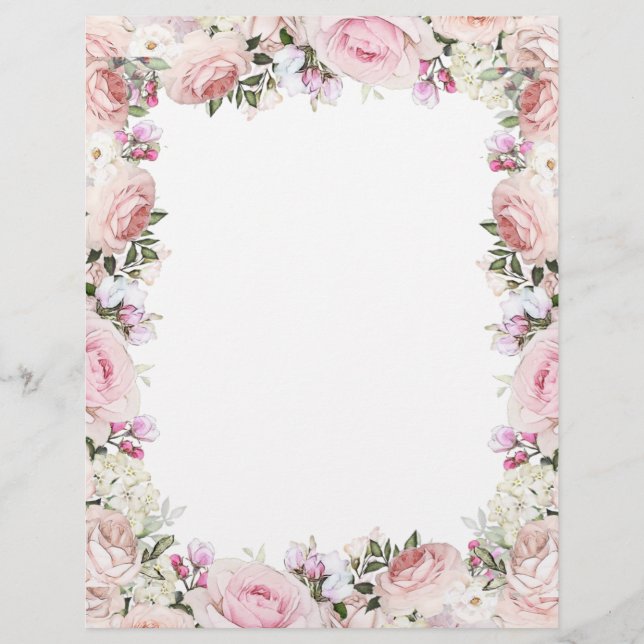 Feuille de papier de fleurs rose (Devant)