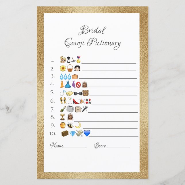 Feuille de papier de jeu Emoji Pictionary (Devant)