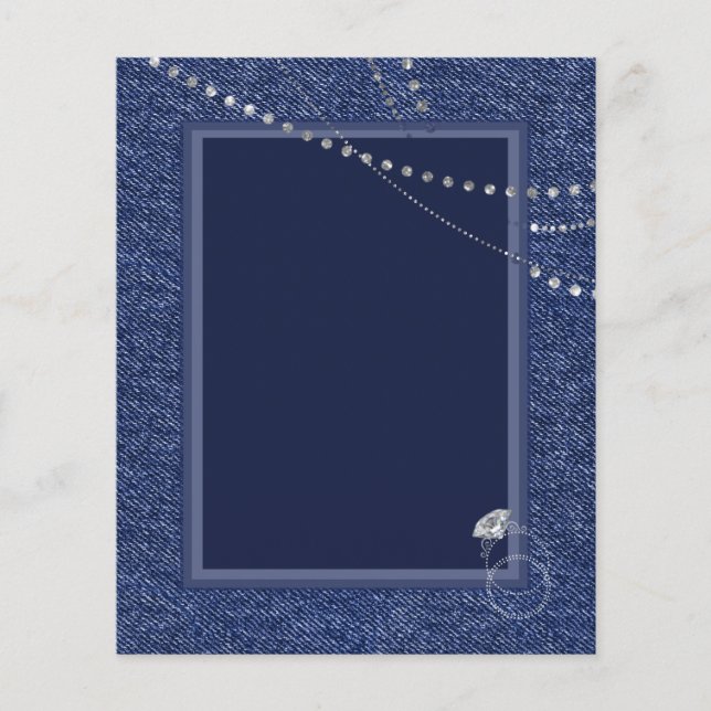 Feuille de papier Denim et diamants (Devant)