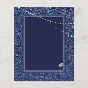 Feuille de papier Denim et diamants