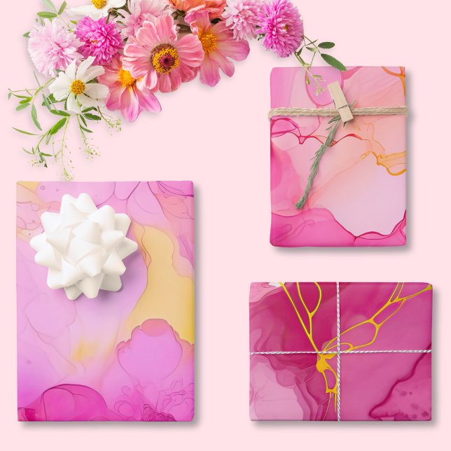 Feuille de papier d'enveloppement de marbre rose e (Sophisticated and pretty gift wrap for any occasion!)