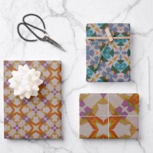 Feuille de papier d'enveloppement orange et violet