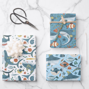Feuille de papier d'enveloppement pour bébé requin
