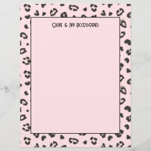 Feuille de papier Empreinte de léopard rose fémini