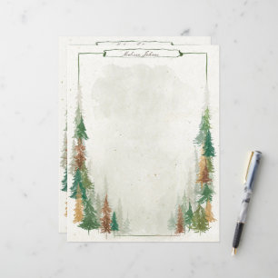 Feuille de papier Monogramme rustique de Mountain