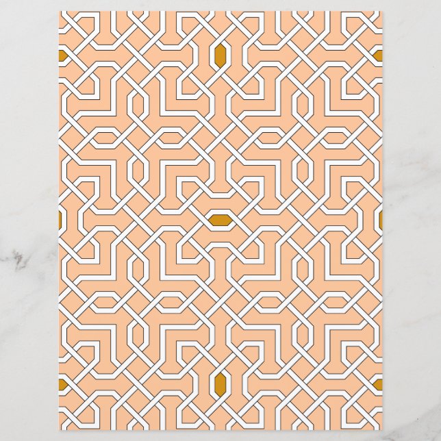 Feuille de papier motif géométrique islamique (Devant)