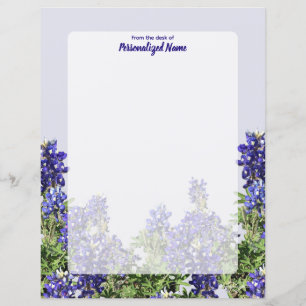 Feuille de papier non doublée du Texas Bluebonnets