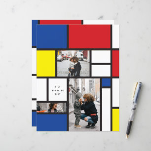 Feuille de papier photo Mondrian Minimaliste Art M