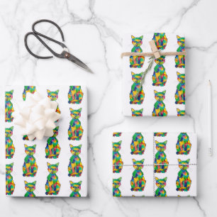 Feuille de papier pour enveloppement de chats arc-