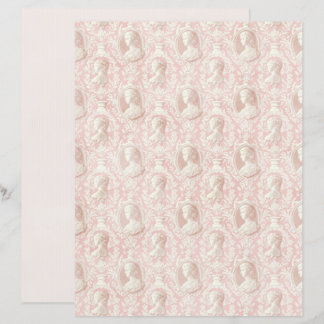 Feuille de papier scrapbook Cameo Rose Vintage Coq