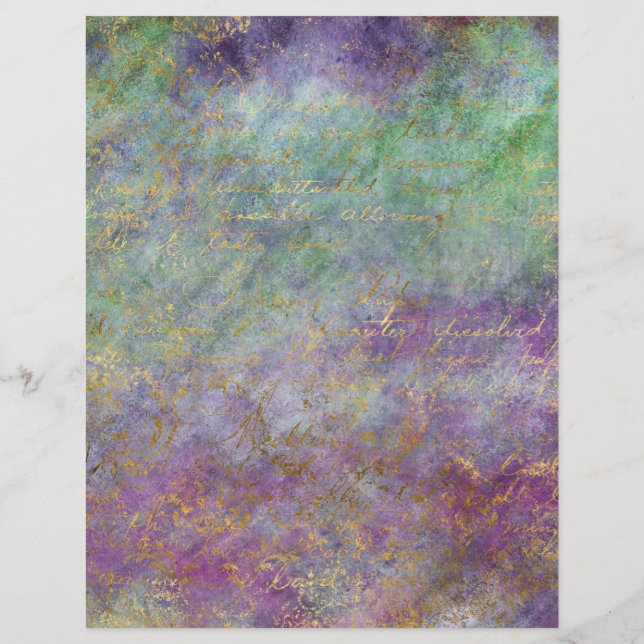 Feuille de papier scrapbooking grunge paon abstrai (Dos)