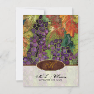 Feuille de raisin d'automne Faire-part de mariage 