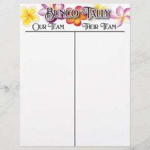 Feuille de score de Tally Fleurs d'Aloha Tropical